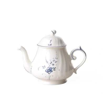Imagen de Villeroy &amp; Boch Vieux Luxembourg Tetera, 1100 ml, Porcelana Premium, Blanco/Azul