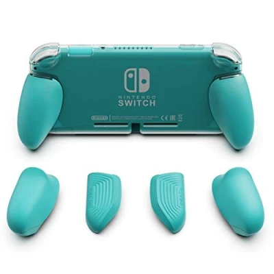 Imagen de Skull &amp; Co. GripCase Lite: A Comfortable Protective Case with Replaceable Grips [to fit All Hands Sizes] Compatible [Nintendo Switch Lite] [No Carrying Case] Turquoise