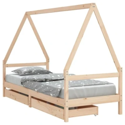 Imagen de vidaXL Estructura de Cama para niños con cajones Madera Pino 80x200 cm