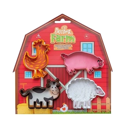Imagen de DECORA 0255040 Set 4 CORTADORES Animales DE Granja EN PLASTICO