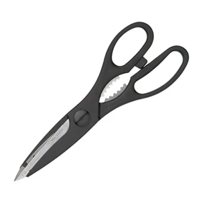 Imagen de KitchenCraft Tijeras de Cocina con Abrebotellas, Acero Inoxidable, Multiusos 21cm (8.3&#039;&#039;), Negro