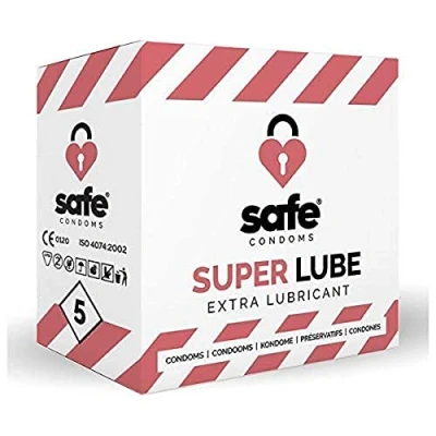 Imagen de SAFE Condones Con Lubricante Adicional Superlube 5 Piezas