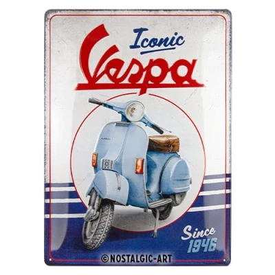 Imagen de Nostalgic Art Cartel metálico retro, 30 x 40 cm, Vespa Iconic since 1946 Idea de regalo para amantes las scooters, metal, diseño vintage