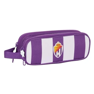 Imagen de Safta REAL VALLADOLID Portatodo Doble Niño, Estuche Infantil, Ideal para Niños en Edad Escolar, Cómodo y Versátil, Calidad Resistencia, 21x6x8 cm, Color Morado
