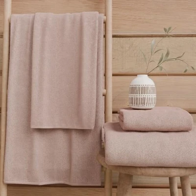Imagen de PETTI Artigiani Italiani Toallas de baño 100% Rizo algodón, Juego 1+1, 2 Unidades 1 Toalla Cara y Manos, Polvo