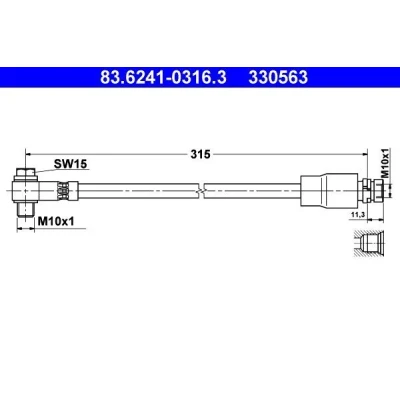 Imagen de ATE 83.6241 0316.3 Latiguillos de Freno 315 M10x1 FORD: MONDEO 2