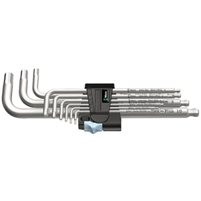 Imagen de WERA 05073544001 3950/9 Hex Plus Stainless 1 Juego de llaves acodadas métricas, acero inox