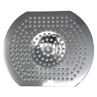 Imagen de fiXte FXT68641 Colador grande de acero inoxidable para fregadero, desbloquea desagües y residuos alimentos, trampa el pelo, cocina baño, 14 cm x 11,5