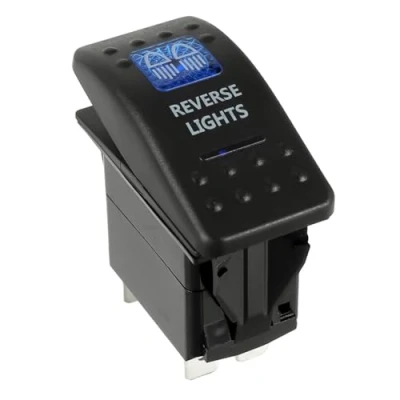 Imagen de HUAREW 12V/24V Panel de Interruptor Basculante, 5 Pin Interruptores Impermeable LED Azul (Reverse Light)