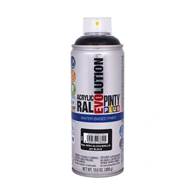 Imagen de PINTURA EN SPRAY PINTYPLUS EVOLUTION WATER BASED 520CC RAL 9005 NEGRO INTENSO