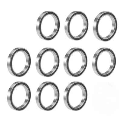 Imagen de TUZUK 10 Piezas Rodamientos 6802 2RS, 15x24x5mm, Prelubricados, Acero al cromo, Doble sello de goma, estándar para transmisiones mecánicas