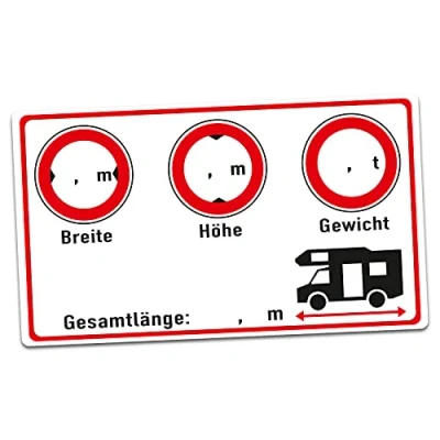 Imagen de Pegatina para autocaravana, 9,5 x 5,5 cm, lámina escribir, ancho y peso, longitud total autoadhesiva, resistente a los rayos UV, cabina de caravana R155 (para escribir uno mismo)