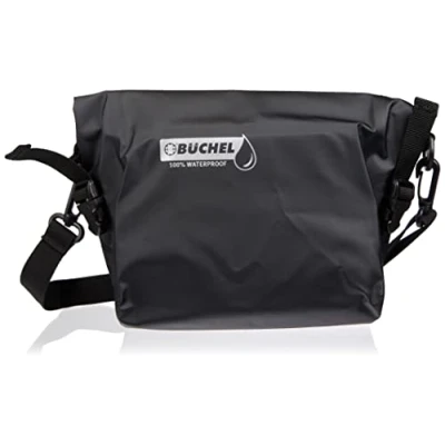 Imagen de Büchel Bolsa para Manillar 100% Impermeable, con Correa, Color Negro, Unisex Adulto, 26 x 14,5 25 Zentimeter
