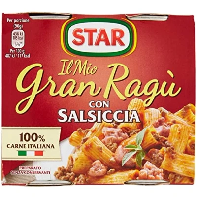 Imagen de 2x Il Mio Gran Ragu Star Salsa de Tomate Con Salchica Para Pasta (2 x 180g) ¡Listo Comer!