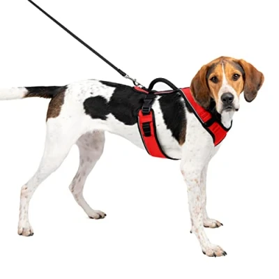 Imagen de PetSafe EasySport Arnés para Perros Acolchado Ajustable con Asa de Control y Cinta Reflectante Rojo Grande, L