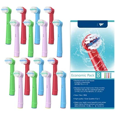 Imagen de WuYan cabezales de cepillo dientes para niños compatibles con cabezal Oral B, 16 eléctricos B EB10 D12 D10 DB4510K D100K