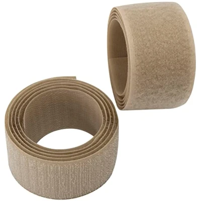 Imagen de AERZETIX C65984 Cinta/rollo de scratch 40mm 1 metro auto agarre organizador/sujetacables tira enganche bolsa prenda correa color: beige oscuro en poliamida y poliéster