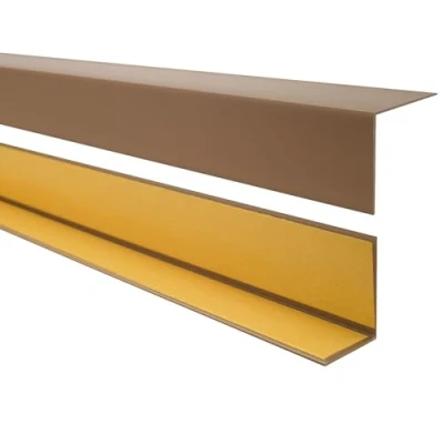 Imagen de Quest Perfil angular de PVC, plástico, autoadhesivo, protección bordes y esquinas, listón angular, 50x20mm, 150cm, marrón