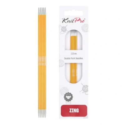 Imagen de KnitPro Zing: Agujas de Tejer Doble Punto: 15 cm x 2,25 mm, Aluminio, Dorado