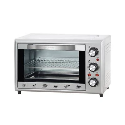 Imagen de Grunkel Horno eléctrico multifunción de sobremesa 28L HR 28SILVER Con 3 funciones calor, selector temperatura hasta 230ºC y temporizador 60 min. Accesorios incluidos 1600W Gris