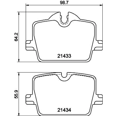 Imagen de HELLA 8DB 355 040 911 Juego de pastillas freno preparado para indicador desgaste con tornillos pinza accesorios BMW: 3 Berlina, Touring
