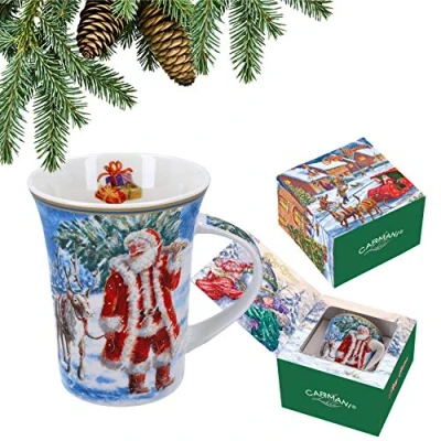 Imagen de CARMANI Taza de porcelana decorada con temática navideña 350 ml.