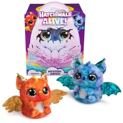 Imagen de HATCHIMALS Alive Mystery Hatch Draggle Peluche Interactivo Sorpresa y Huevo con Neblina Luces más de 100 Reacciones Sonidos La Magia está en Tus Manos Modelo Aleatorio Juegos Infantiles os