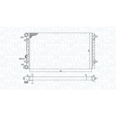 Imagen de MAGNETI MARELLI 350213105100 Radiador, refrigeración del motor 650 378 32 Aletas unidas mecánicamente VOLKSWAGEN: New Beetle Hatchback