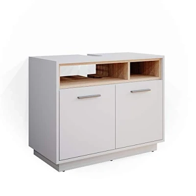 Imagen de Vicco Mueble bajo Lavabo Beatrice, Blanco/Sonoma, 80 x 64 cm