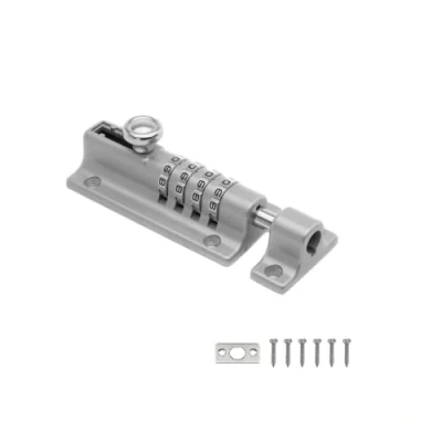 Imagen de Pernos combinados para puerta (COMBI4) Candado de combinación 4 ruedas Carcasa fundición a presión resistente la intemperie Cerrojo deslizante alta seguridad casa y garaje