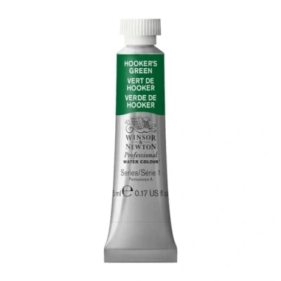 Imagen de Winsor &amp; Newton Acuarela Profesional Pintura De Acuarela, Alta Luminosidad, Resistente a la Luz, Calidad Archivo, Tubo 5ML, Color Verde Hooker
