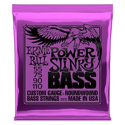 Imagen de Ernie Ball Power Slinky Cuerdas para bajo eléctrico, entorchado de níquel, calibre 55 110