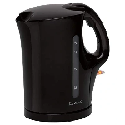 Imagen de Clatronic Kettle Hervidor, 1,7 L con desconexión automática y manual, filtro antical extraíble, máx. 2200Watt, WK 3819, negro brillante