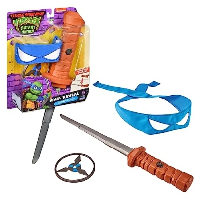 Imagen de TORTUGAS NINJA Katana de Leonardo, Antifaz Azul y Juguete, Disfraz del Personaje la Película Caos Mutante, para Fans, Niños Niñas Desde 3 Años, Famosa (TU806100)
