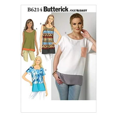 Imagen de Butterick Patterns 6214 Y,Misses Top,Sizes XSM(4 6) SML(8 10) MED(12 14)