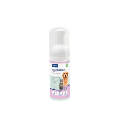 Imagen de Virbac Allerderm Espuma 100 ml limpiadora para Perros y Gatos Ayuda a Eliminar la Suciedad de Forma rápida eficaz No Necesita aclarado Suave con Piel