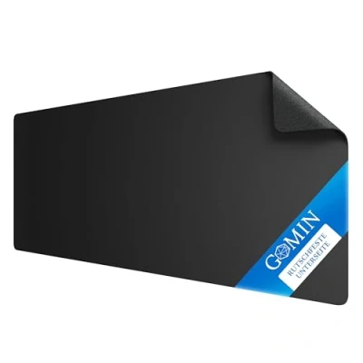 Imagen de GOMIN Alfombrilla de ratón XXL 900 x 400 mm Antideslizante Bordes sin Costuras Mejora la Velocidad Escritorio para PC Negro