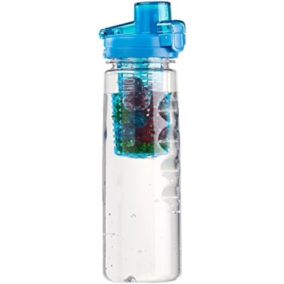 Imagen de Rosenstein &amp; Söhne Cantimploras y Botellas de Agua Botella para Beber con Piedra: Tritan contenedor Frutas, Sin BPA, 800 ml, Azul (Botella Piedra por Fruta)