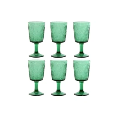 Imagen de Home ESPRIT Set de Copas Verde Cristal 285 ml (6 Unidades)