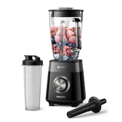 Imagen de Philips 5000 Series Blender 1200W motor. ProBlend Plus technology. Mixing glass and you&#039;re done. Dishwasher safe parts. 2 L Capacity. Black (HR3031/00)