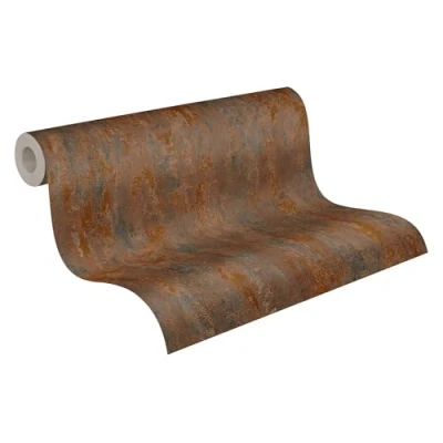 Imagen de A.S. Création Papel pintado Liso Elements tejido no 10.05 m x 0.53 Naranja Cobre Marrón Fabricado en Alemania 326511 32651 1