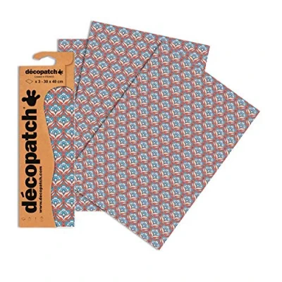 Imagen de Clairefontaine ES Decopatch Papel de cerámica rojo/azul/blanco (Pack 3 hojas)