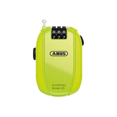 Imagen de ABUS Combiflex candado de cable para asegurar esquís, cascos, cochecitos y equipaje Break 85 cm largo 1,5 mm grosor con código combinación amarillo neón