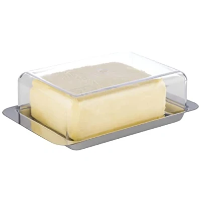 Imagen de APS Fridge Butter Dish mantequera de acero inoxidable alta calidad Fabricada en Alemania duradera e 16 x 9,5 5,5cm, no apta para el lavavajillas