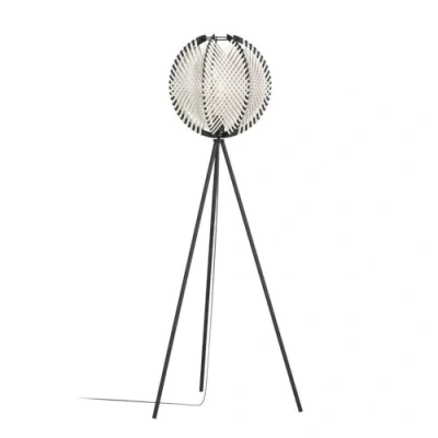 Imagen de EGLO Lámpara de pie Waverton, blanco/negro, altura 143 cm, acero/tejido