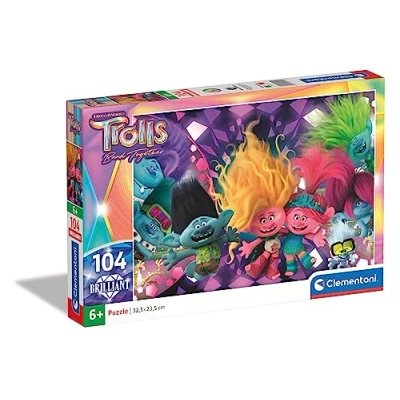 Imagen de Clementoni 20191 Supercolor Puzzle Brilliant 104 Piezas, Trolls 3, Infantil A Partir De 6 Años