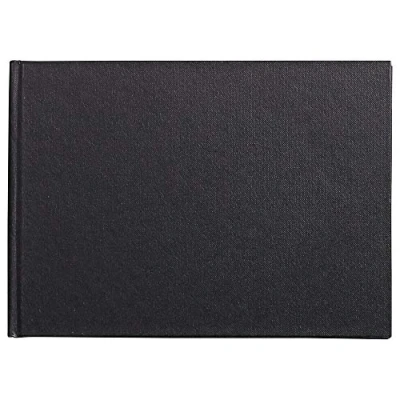 Imagen de Clairefontaine Ref 134246C Almohadilla de cartón Goldline (64 hojas marfil) Tamaño A5 (210 x 148 mm), papel 140 g/m², diseño paisaje Cubierta negra Apto para técnicas secas