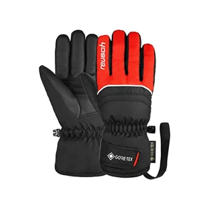 Imagen de Reusch Gore Tex Guantes de esquí para niños, Resistentes al Viento y Agua, esquí, Deportivos, Nieve Trineo, Invierno, Negro/Rojo, 6,5