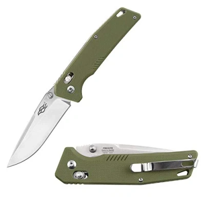 Imagen de Firebird GANZO FB7601 BK Cuchillo Plegable de Bolsillo Hoja Acero 440C 87 mm G10 Mango Antideslizante con Clip Camping Caza Pesca al Aire Libre 120g (Verde)