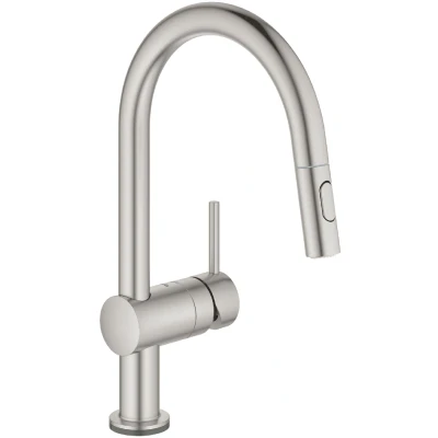 Imagen de GROHE Minta Touch Quickfix Grifo de fregadero electrónico, caño en C, acero, ref. 31358DC2